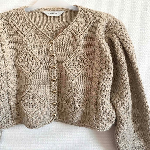 Linen, wool and cotton cardigan