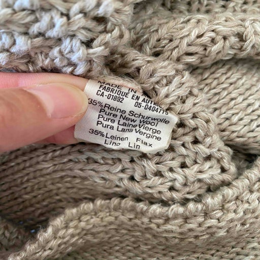 Linen, wool and cotton cardigan