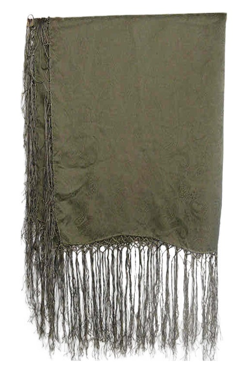 Fringed damask scarf
