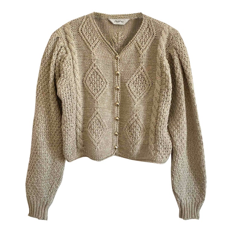 Linen, wool and cotton cardigan