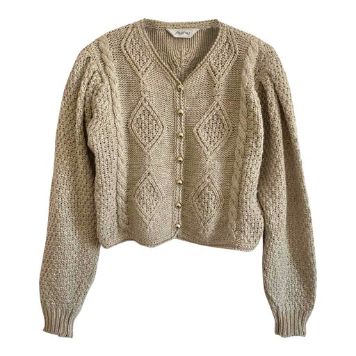 Linen, wool and cotton cardigan