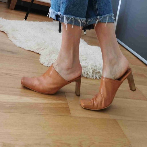 Mules en cuir