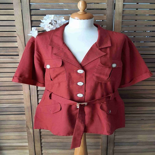Saharienne rouge brique 
Veste Saharienne