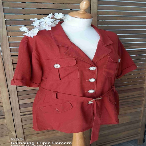 Saharienne rouge brique 
Veste Saharienne