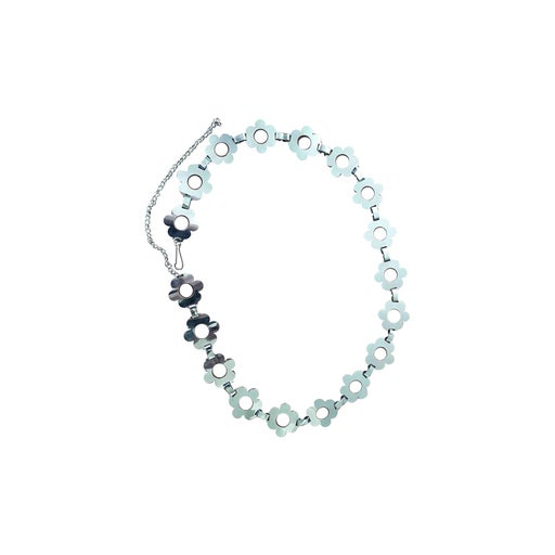 Silver metal chain belt