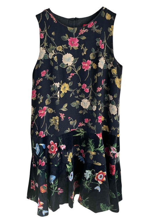 Kenzo dress with floral patterns, babydoll cut,
