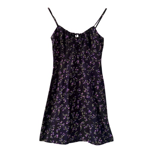 Mini robe à fleurs en viscose noire imprimée