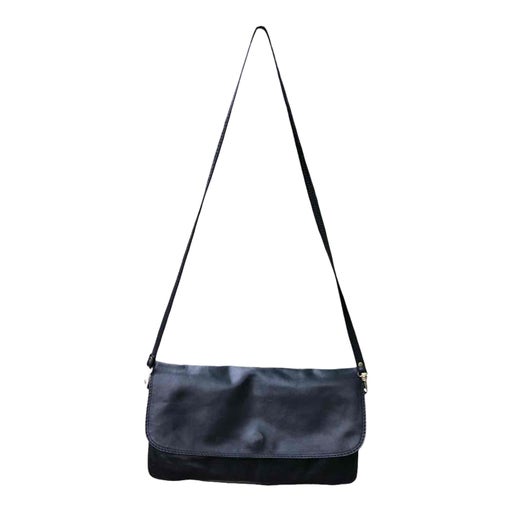 Navy leather baguette bag 3 pockets with