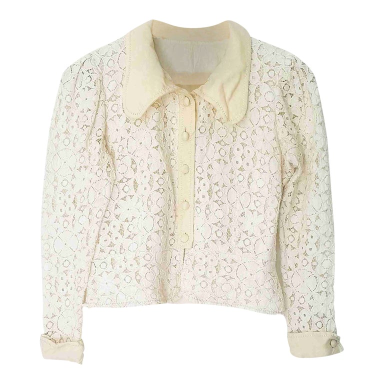 Crop top en dentelle de coton