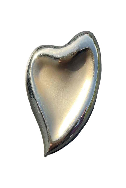 Golden metal heart brooch