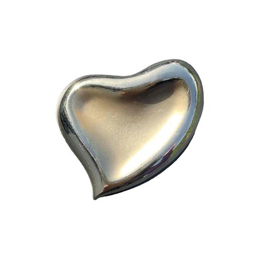 Golden metal heart brooch