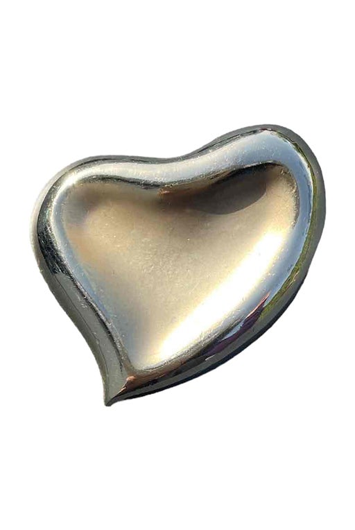 Golden metal heart brooch