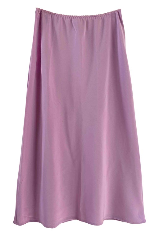 Lilac midi skirt, elastic waist and shape