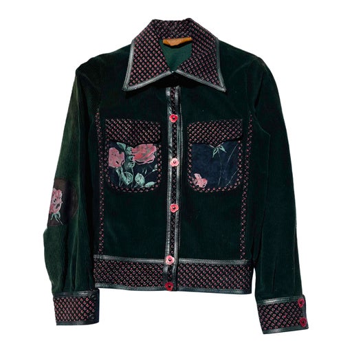 Veste en velours et cuir