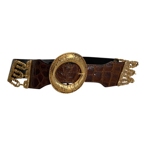 Brown leather belt