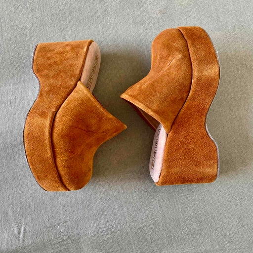 Sabot plateformes en cuir