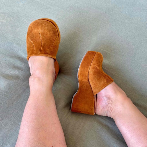 Sabot plateformes en cuir