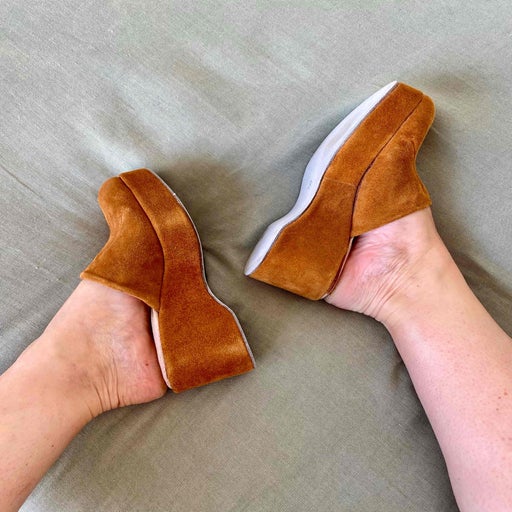 Sabot plateformes en cuir