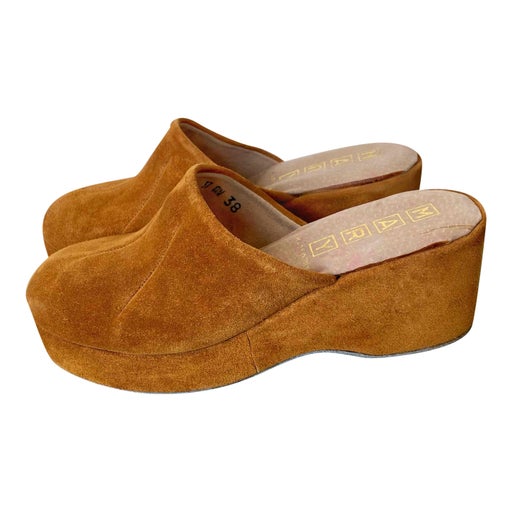 Sabot plateformes en cuir