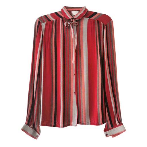 Blouse rayée en crêpe