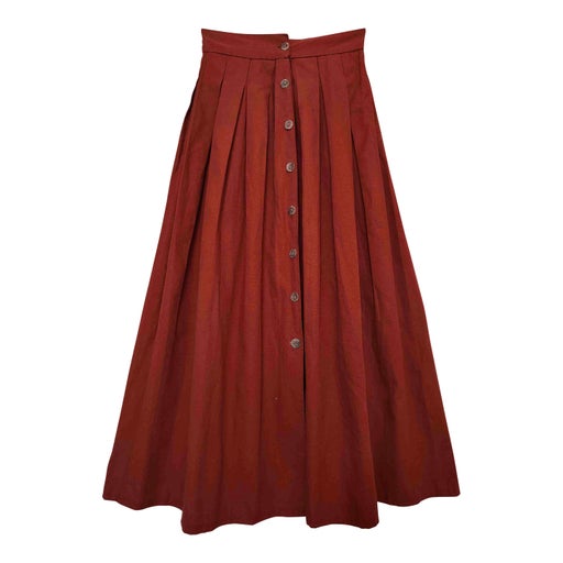 Pleated cotton skirt