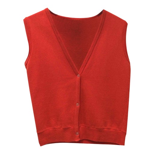 Sleeveless cotton cardigan