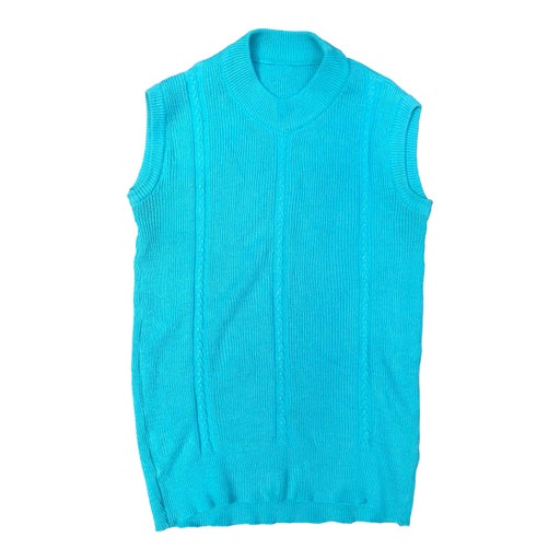Pull sans manche bleu turquoise, tout droit