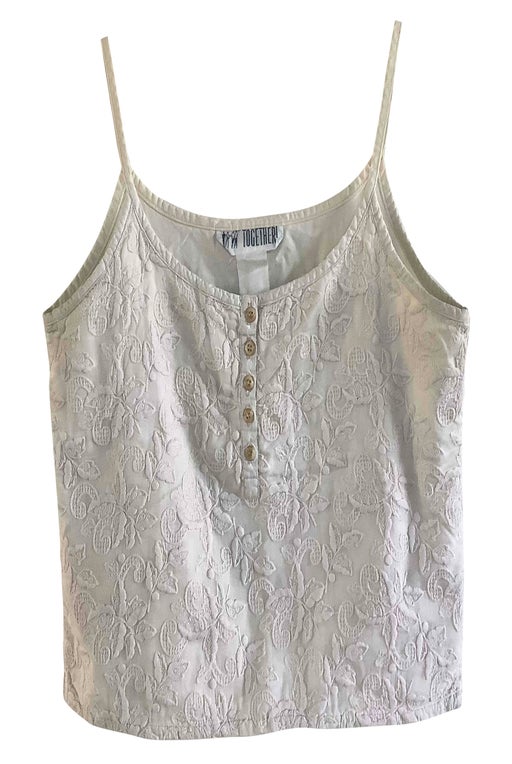 Embroidered cotton tank top