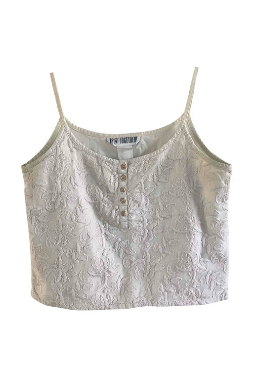 Embroidered cotton tank top