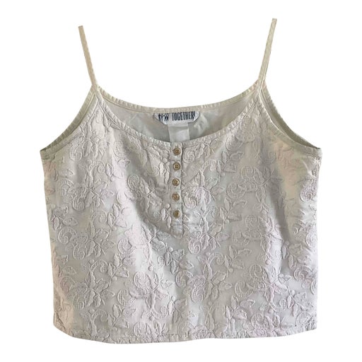 Embroidered cotton tank top