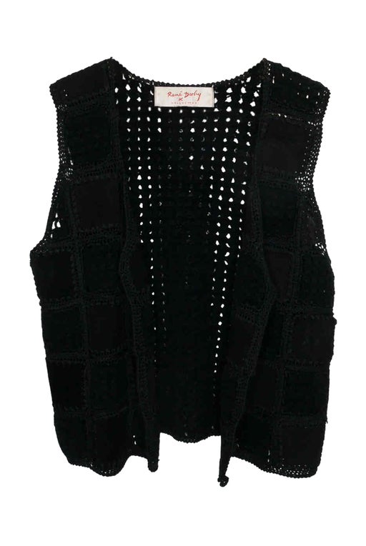 Bi-material black vest,