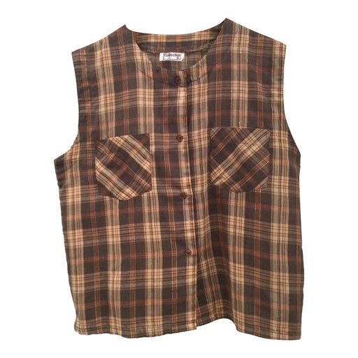 Checked sleeveless top