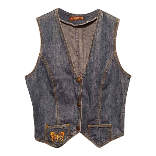 Embroidered sleeveless vest