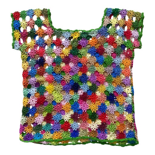 Top crochet multicolore 