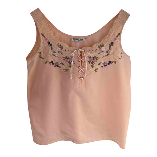 Crop top brodé à fleurs