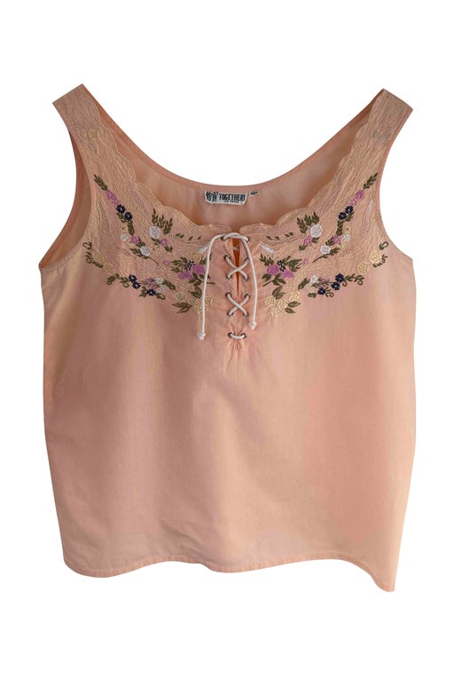 Floral embroidered crop top