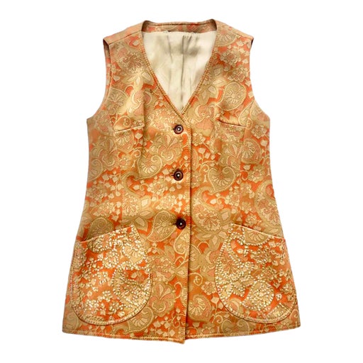 Sleeveless vest in wool and cotton