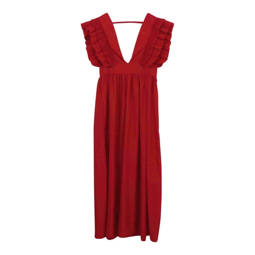 Robe de soirée, longue de couleur rouge vif