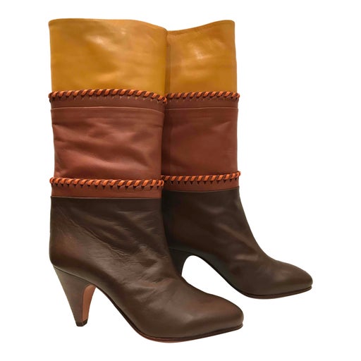 Bottes tricolores en cuir