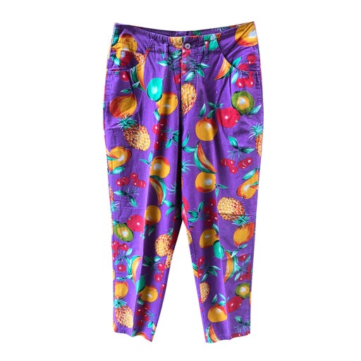 Pantalon Alain Manoukian motifs fruits exotic.