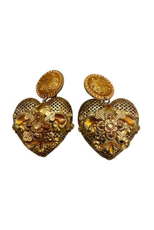 Golden metal earrings