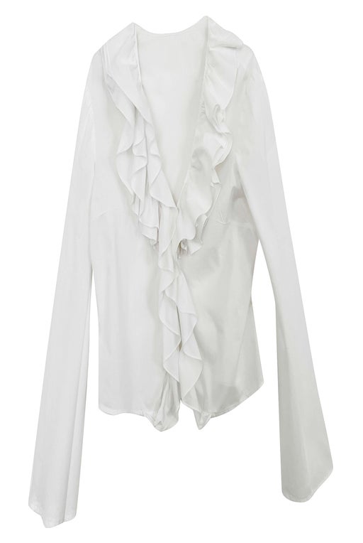 White blouse with ruffle