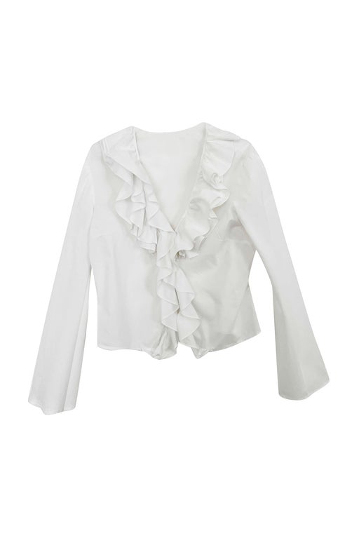 White blouse with ruffle