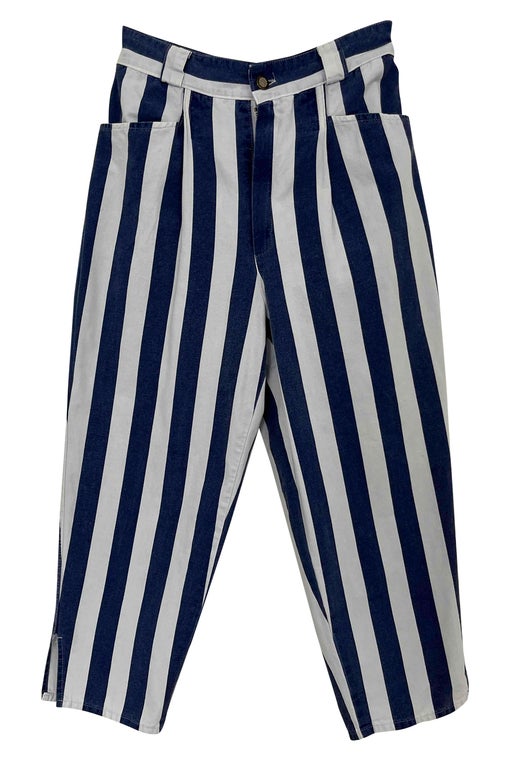 Striped cropped trousers