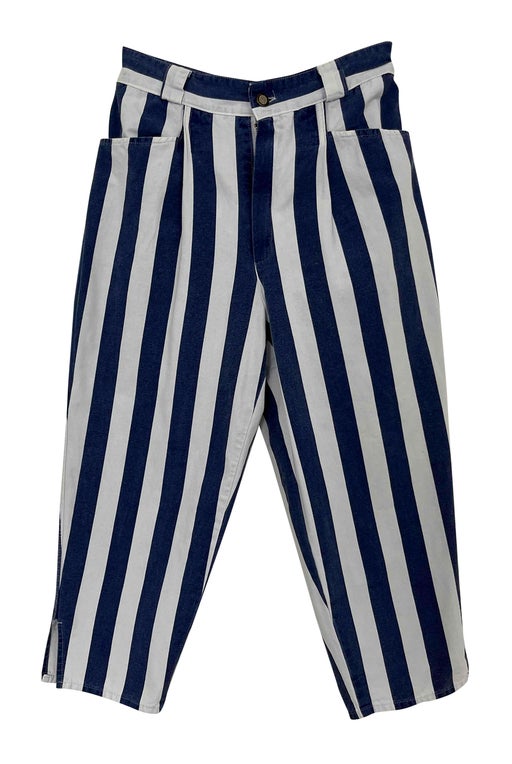 Striped cropped trousers