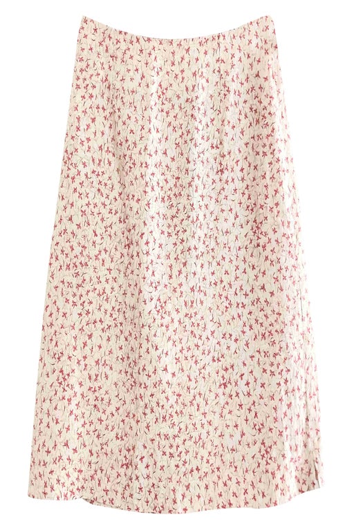 Floral linen mini skirt