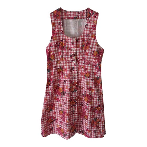 Mini robe vichy à fleurs