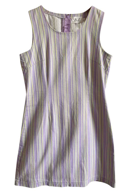 Vintage striped dress. White color with