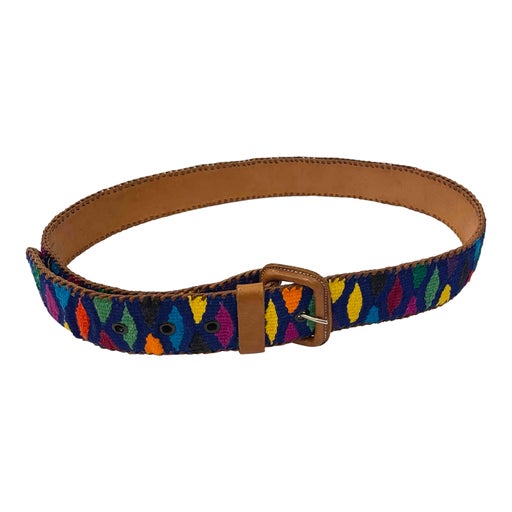 Leather and cotton belt