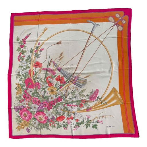 Céline brand silk scarf, edges